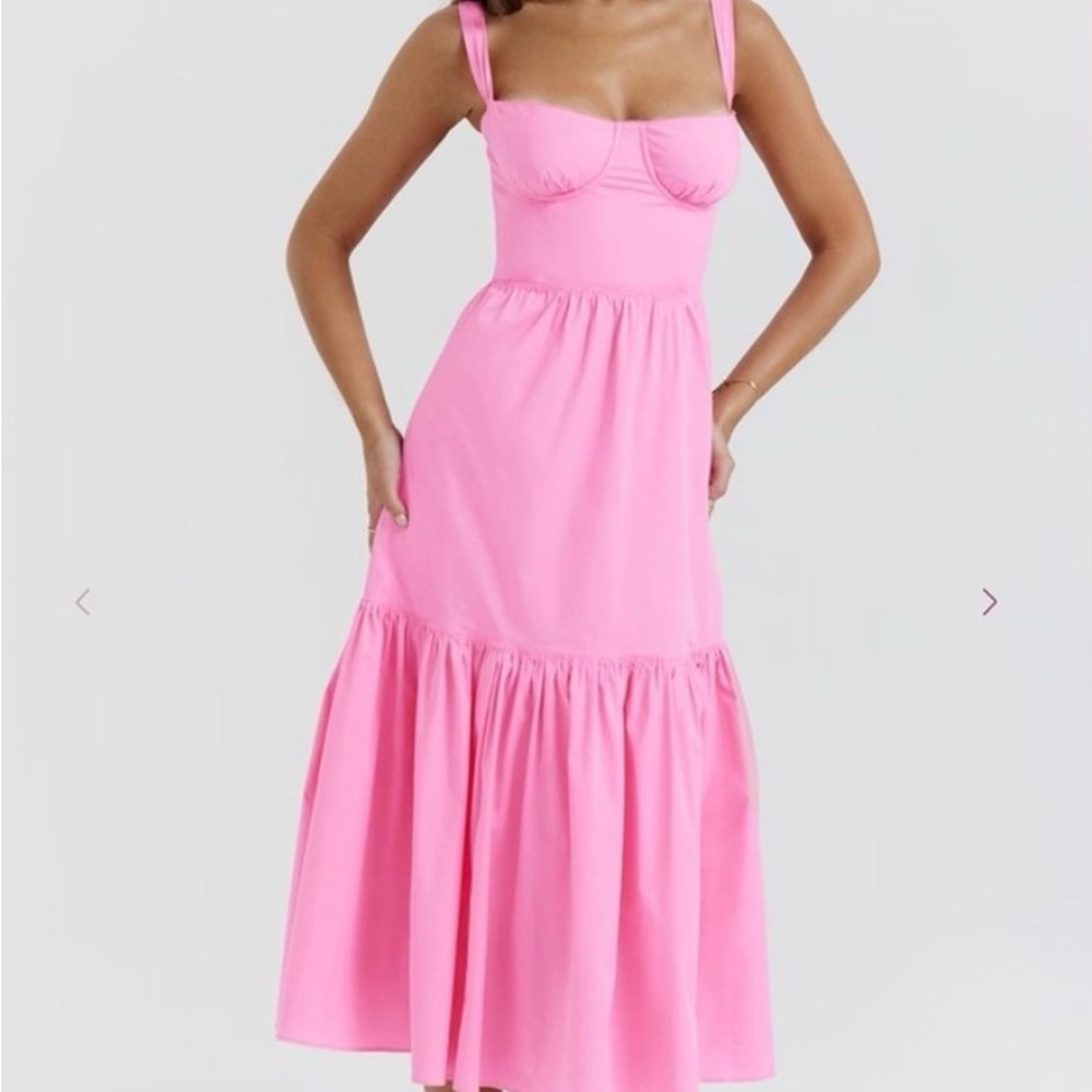 House of CB Vibrant Pink Midi Dress